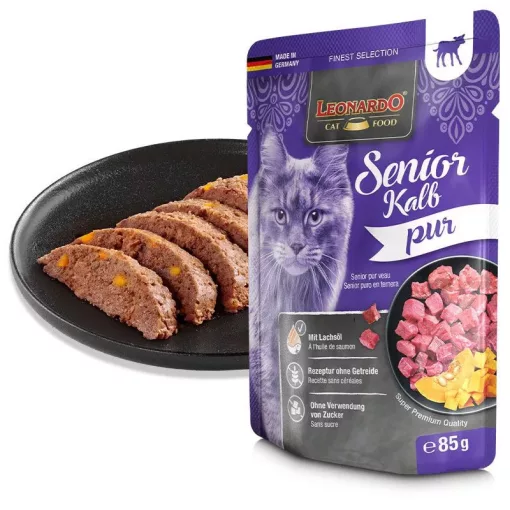 Leonardo Senior szín borjúhús 16x85g konzerv macskaeledel