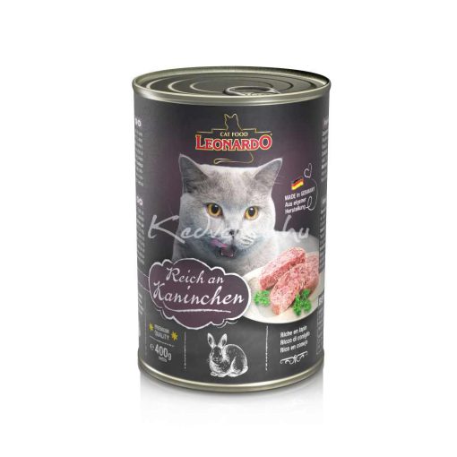 Leonardo Nyúlhúsban gazdag 400g nedves macskatáp