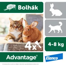 Advantage spot on 4kg feletti macskáknak és nyulaknak 4 x 0,8ml