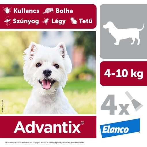 Advantix spot on 4-10kg közötti kutyáknak 4 x 1ml