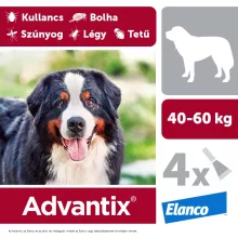 Advantix spot on 40-60kg közötti kutyáknak 4 x 6ml