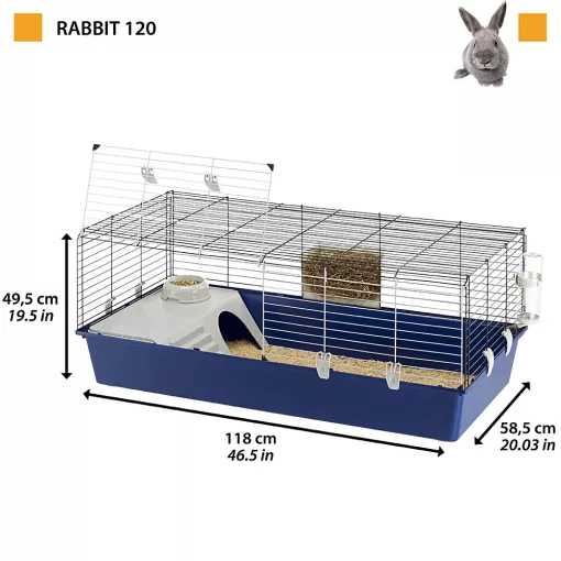 Ferplast Rabbit 120 felszerelt nyulketrec - kék