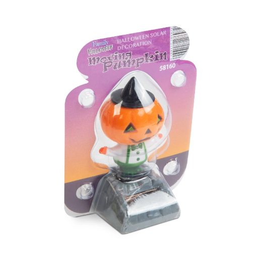 Halloween-i szolár dekoráció - mozgó tök-6x5x10,5cm