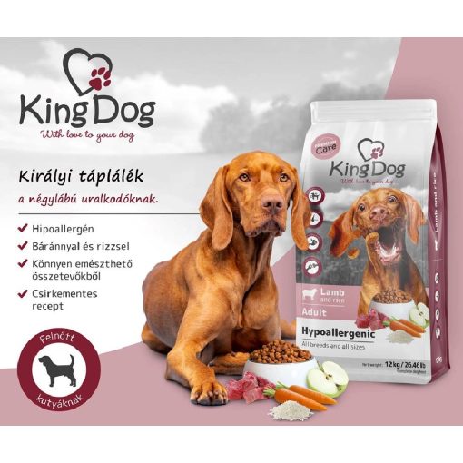 King Dog Hypoallergenic Lamb and Rice 12kg száraz kutyatáp