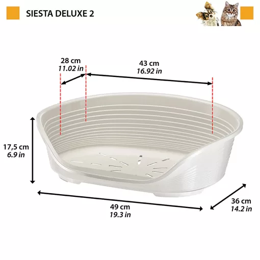 Ferplast Siesta Deluxe 2 Szürke Műanyag Fekhely