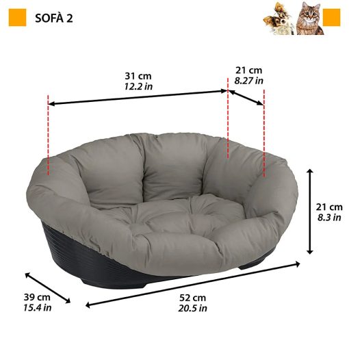 Ferplast SOFA 2 kutyafekhely szürke