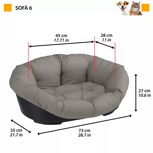 Ferplast SOFA 6 kutyafekhely szürke