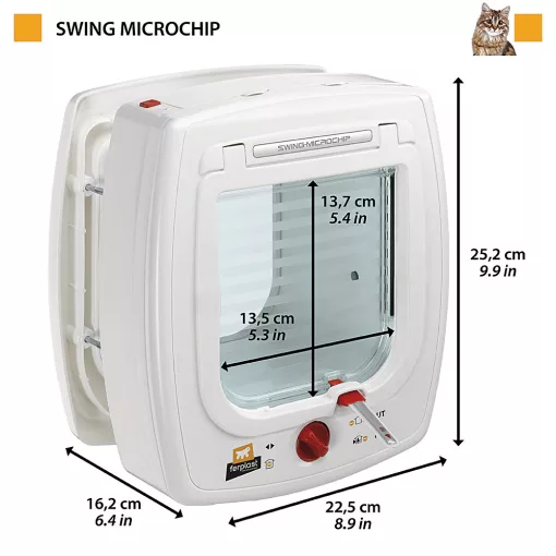 Ferplast Swing Microchip kutyaajtó-Macskaajtó Fehér