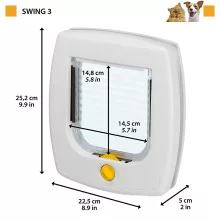 Ferplast Swing 3 kutyaajtó-Macskaajtó Fehér