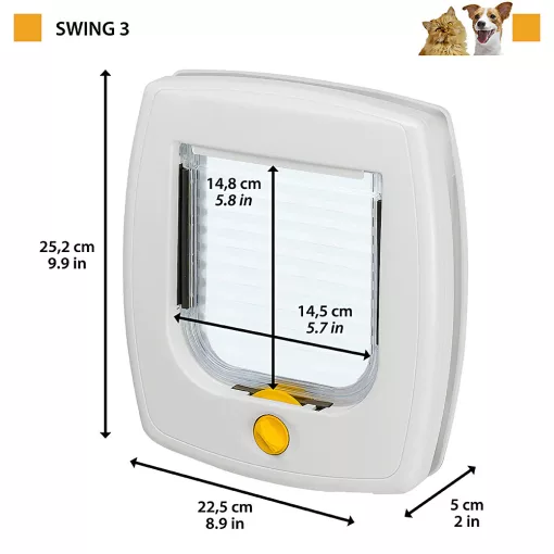 Ferplast Swing 3 kutyaajtó-Macskaajtó Fehér