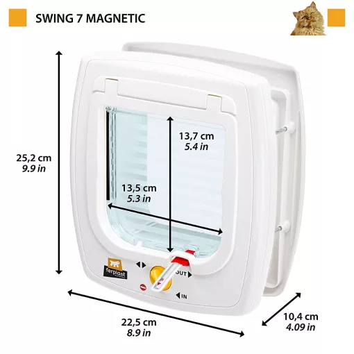 Ferplast Swing 7 kutyaajtó-Macskaajtó Fehér