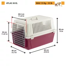 Ferplast Atlas 30 EL kisállat szállító box - bordó