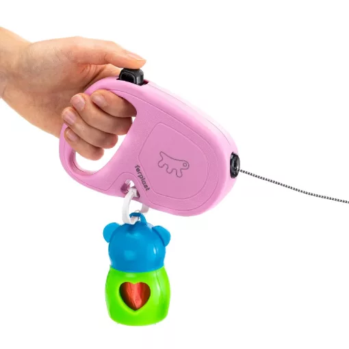 Ferplast Flippy ONE S Pink zsinóros automata póráz 4,5M/12kg