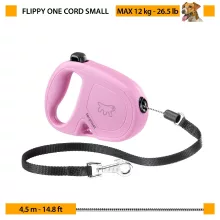 Ferplast Flippy ONE S Pink zsinóros automata póráz 4,5M/12kg