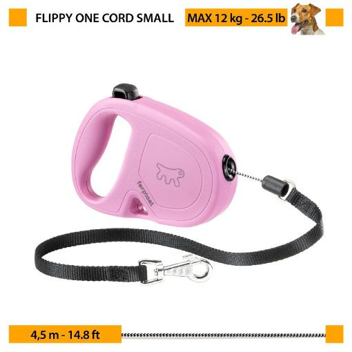 Ferplast Flippy ONE S Piros zsinóros automata póráz 4,5M/12kg