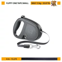 Ferplast Flippy ONE S Fekete szalagos automata póráz 4M/15kg