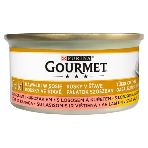 Gourmet Gold lazac-csirkével szószban nedves macskatáp 85g