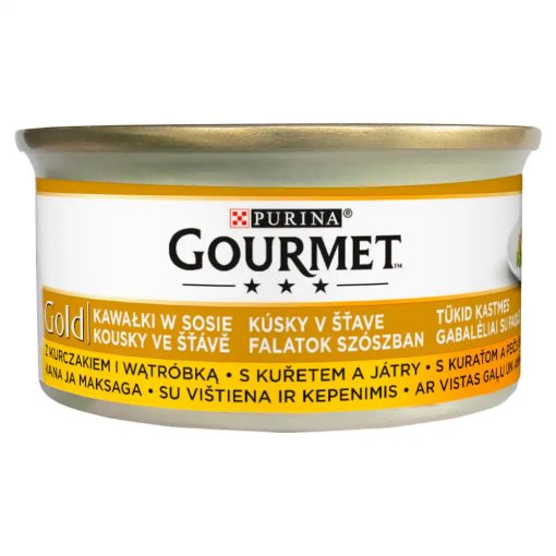 Gourmet Gold csirkével-májjal szószban nedves macskatáp 85g