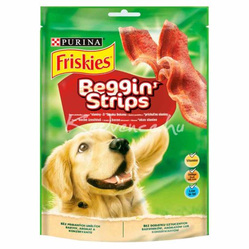 Friskies Beggin' Strips Bacon ízű kutya jutalomfalat 120g