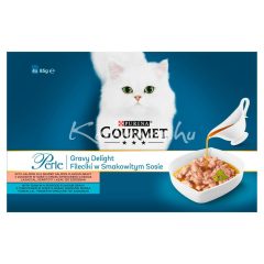 Gourmet Perle Gravy Delight Lazac/Tonhal macskaeledel 4x85g