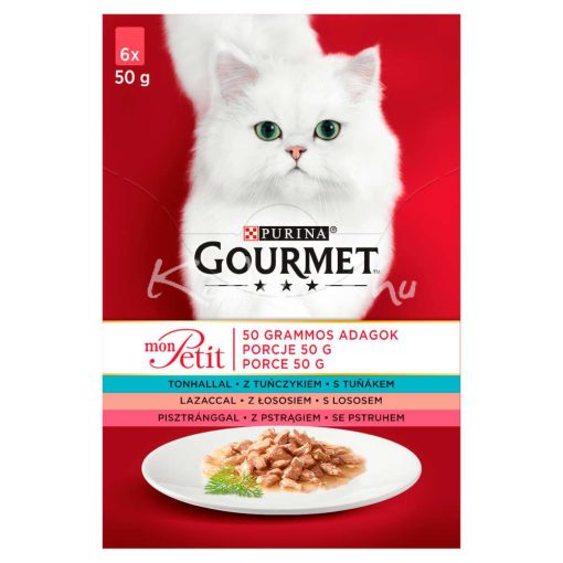 Gourmet Mon Petit Tonhal/Lazac/Pisztráng macskatáp 6x50g