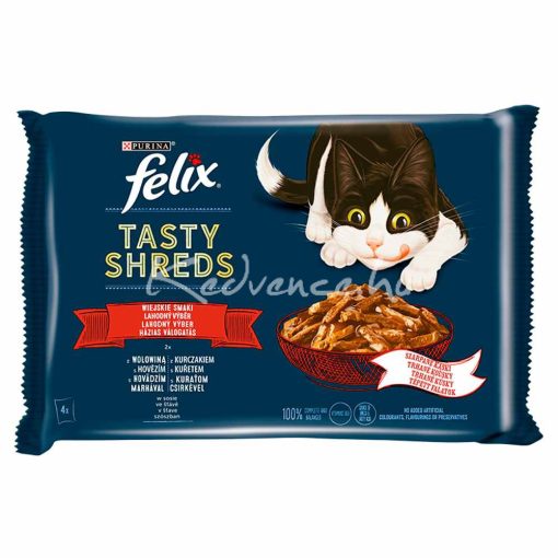 Felix Shreds Házias válogatás szószban macskaeledel 4x80g