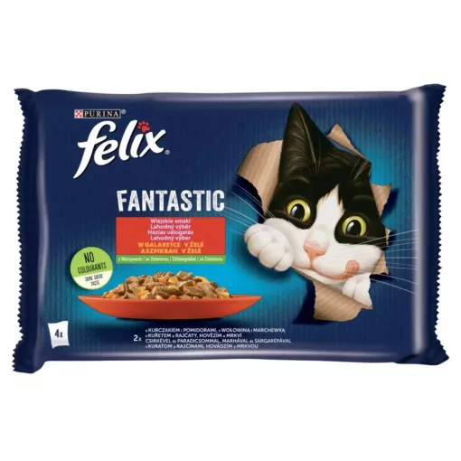 Felix Házias válogatás csirke/marha aszpikban macskatáp 4x85g