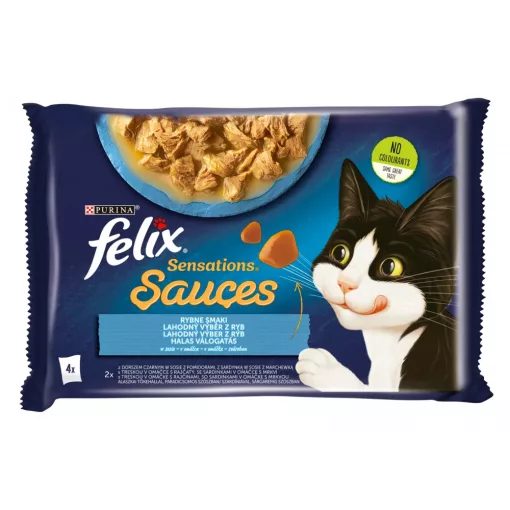 Felix Sensations Halas válogatás szószban macskatáp 4x85g