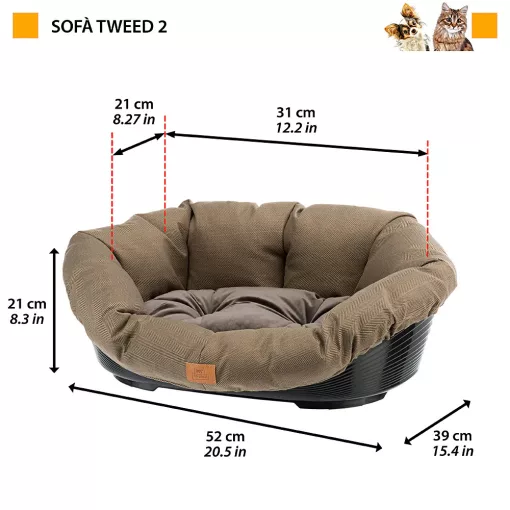 Ferplast SOFA 2 kutyafekhely Tweed barna