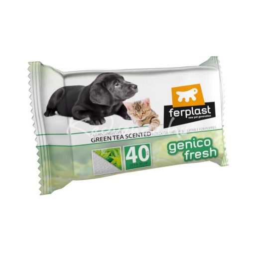 Ferplast Genico Fresh Cat-Dog Green Tea nedves törlőkendő