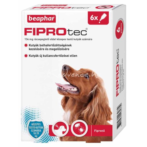 Fiprotec Spot On kutya 10-20kg 6 pipetta
