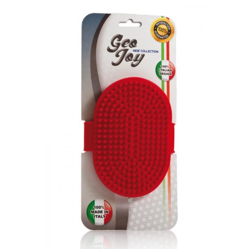 Rövid fogú fürdető kesztyű 17x11x2cm piros