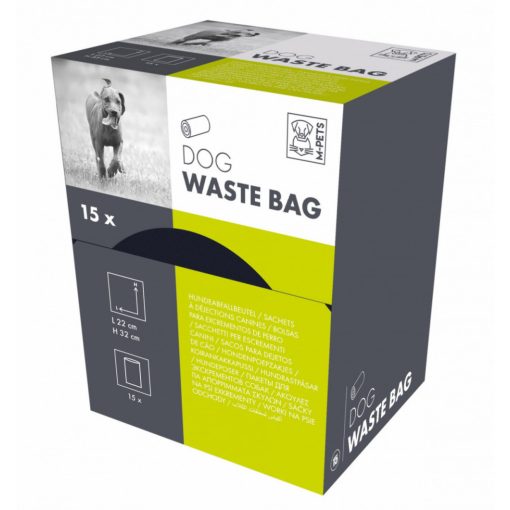 M-PETS ürülékszedő zacskó 22x32cm 64x15db fekete (dobozos)