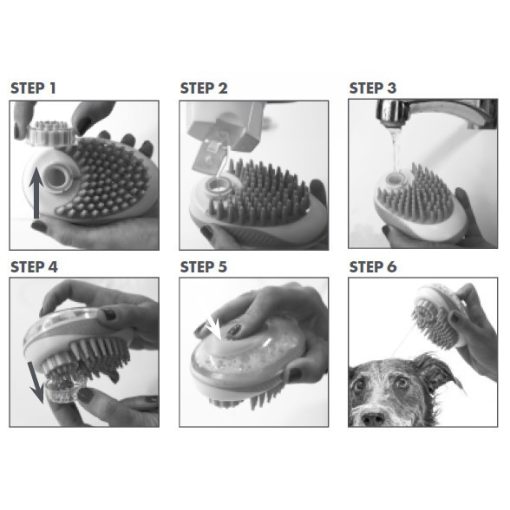 M-PETS samponadagolós mosdatókefe 11,5x7,5cm kék