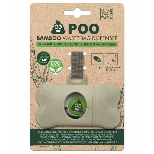 M-PETS bio ürülékszedő zacskó 22x32cm 15db tartóval