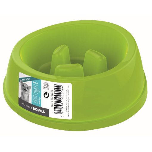 M-PETS tál falásgátlóval S 250ml zöld