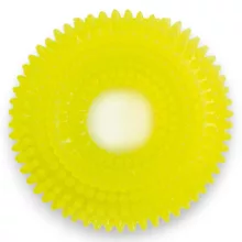 M-PETS kutyajáték csipogó karika 9cm sárga