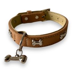   M-PETS nyakörv csontokkal és medállal Carmen M 2x28-35cm barna