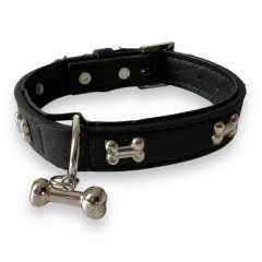   M-PETS nyakörv csontokkal és medállal Carmen L 2,5x35-40cm fekete