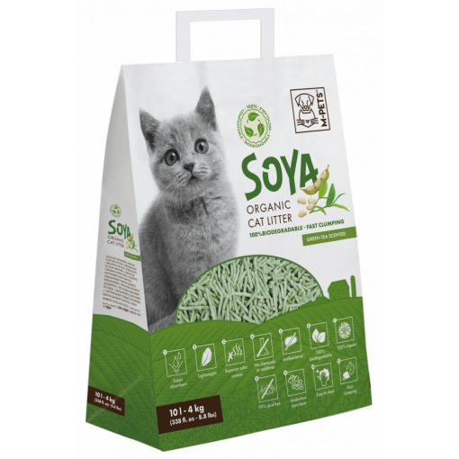 M-PETS szója bio macskaalom 10L/4kg zöld tea