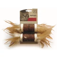 M-PETS macskajáték Natura tollas szizálhenger 4,5x24cm 2db