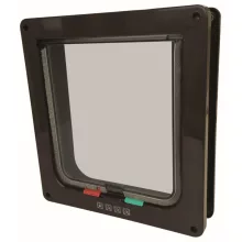 M-PETS Doras kutyaajtó-macskaajtó 4 irányú alagutas 195x190mm/169x160mm barna