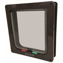 M-PETS Doras kutyaajtó-macskaajtó 4 irányú alagutas L 252x235mm/192x178mm barna