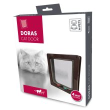 M-PETS Doras kutyaajtó-macskaajtó 4 irányú alagutas L 252x235mm/192x178mm barna