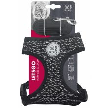 M-PETS hám szett macskáknak 1x90-170cm/33-48x26cm fekete