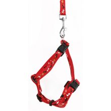 M-PETS hám szett macskáknak 1x90-170cm/20-30x30-42cm piros