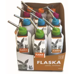   M-PETS Flaska fémcsőrös rágcsáló itató 450ml vegyes szín (12)