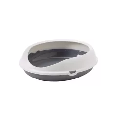   SAVIC 72122 FIGARO Ovális macska ALOMTÁL 55x48,5x15,5cm Szürke-Fehér