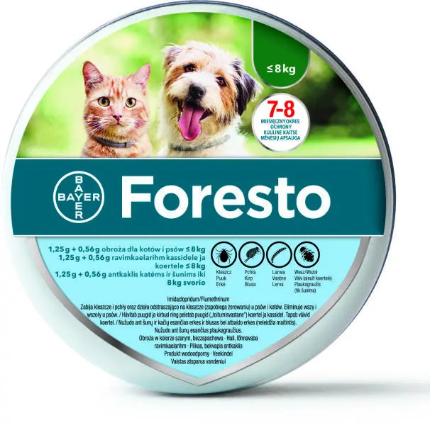 Foresto-Kullancs és Bolhanyakörv macskának-8kg alatti kutya